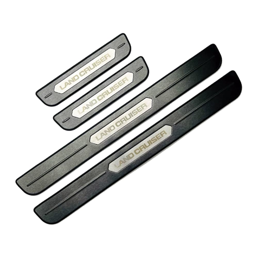 Rakuten - For トヨタ ランドクルーザー250 2024式 LC250用ドアスカッフプレート 4枚セット プラスチック ステンレス製 スカッフプレートドアモー
