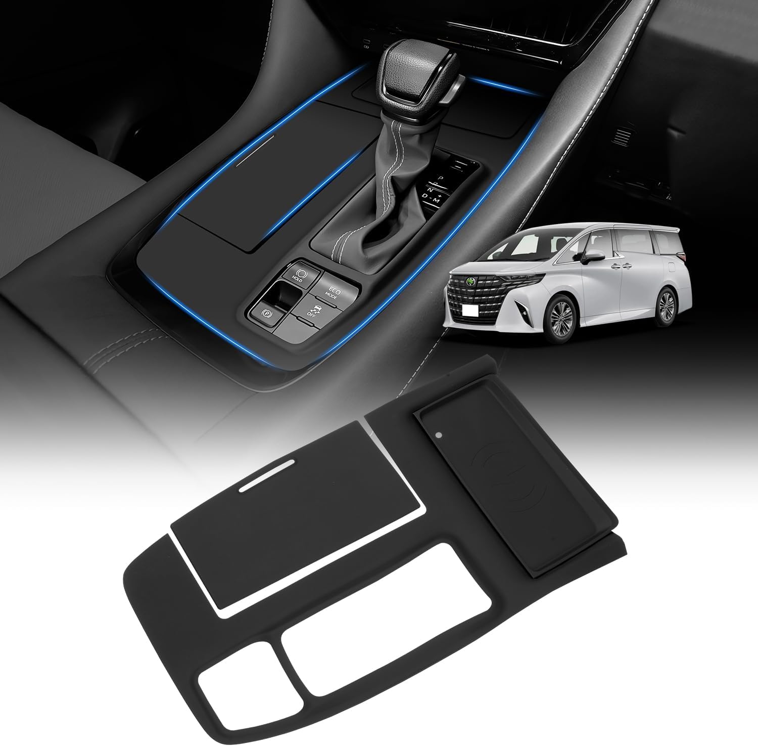 Rakuten - For トヨタ アルファード 40系 2024年式対応 右ハンドル 上位グレード専用 シフトパネルカバー シリコンマット 内装パーツ アクセサリー