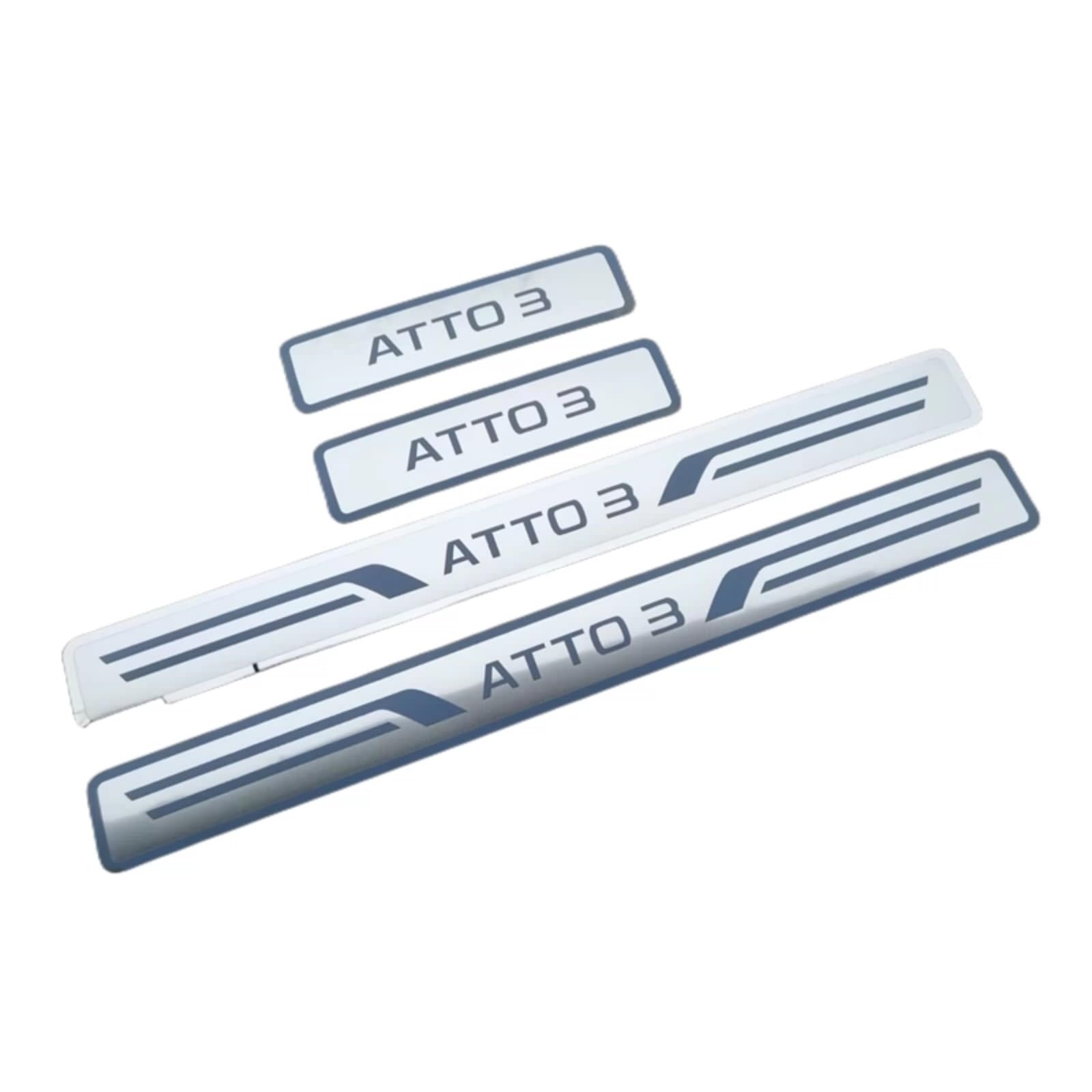 Rakuten - For BYD ATTO 3 用サイドステップガード 4枚セット プラスチック ステンレス製 スカッフプレートドアモール サイドモール ドアガードス