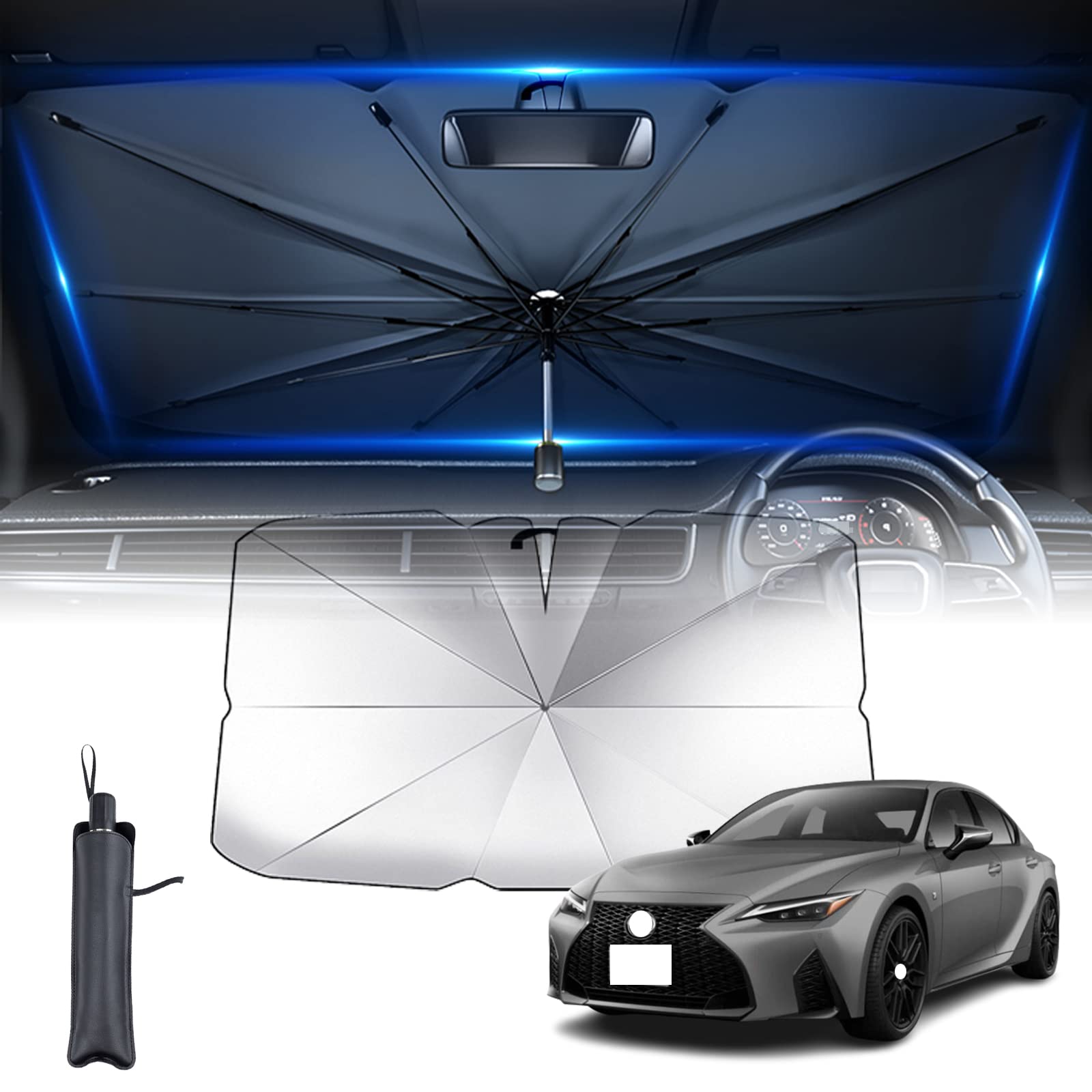 Rakuten - 【2022新登場】レクサスIS フロントサンシェード 10本骨フロントガラス サンシェード 折り畳み式 Lexus IS250/IS250C IS350 IS350C IS22