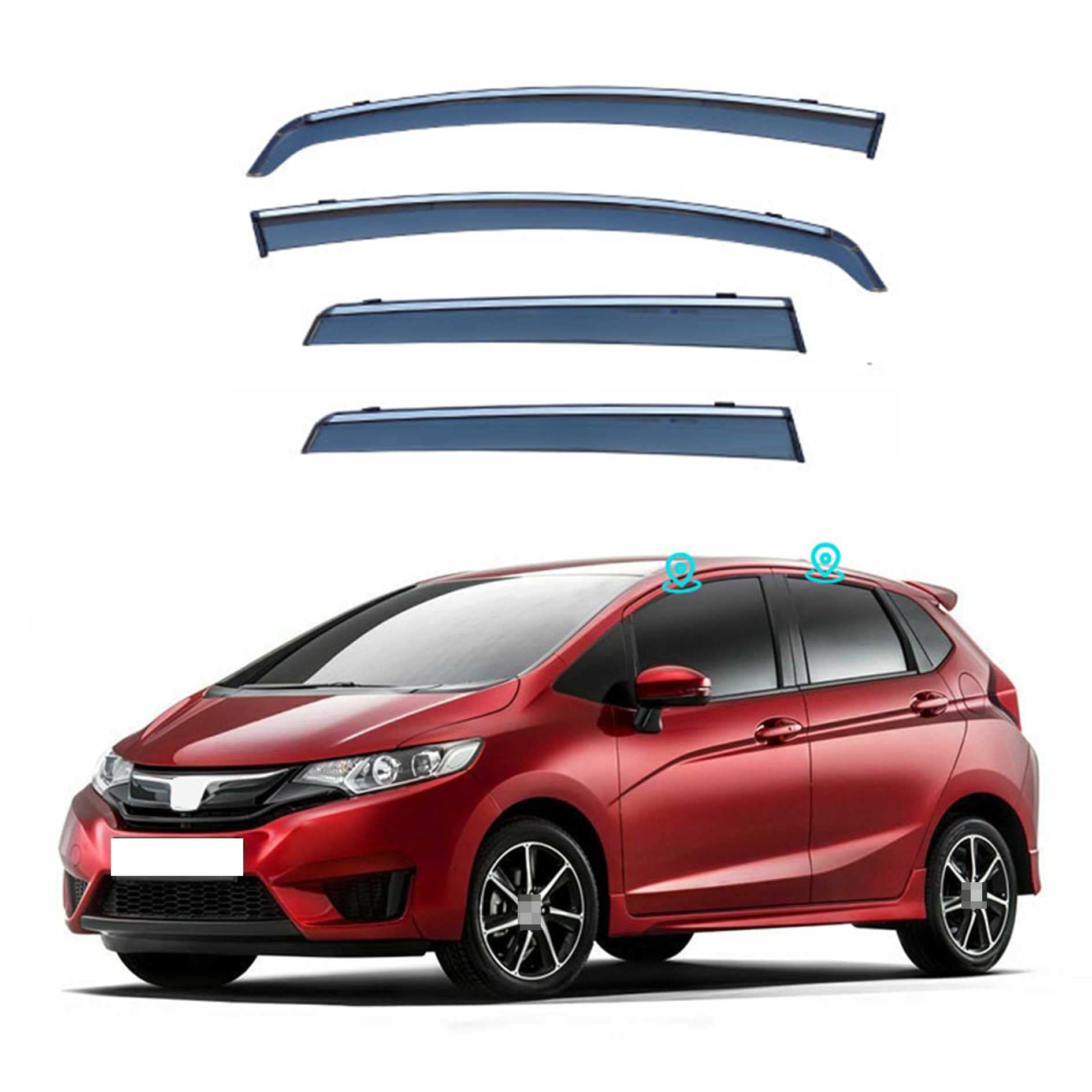 樂天商城 - ホンダ フィット3 GK系 専用 サイドバイザー Fit GK3 GK4 GK5 GK6 GP5 GP6 （2013.9-2020）車種専用設計 ドアバイザー サイドバイザー