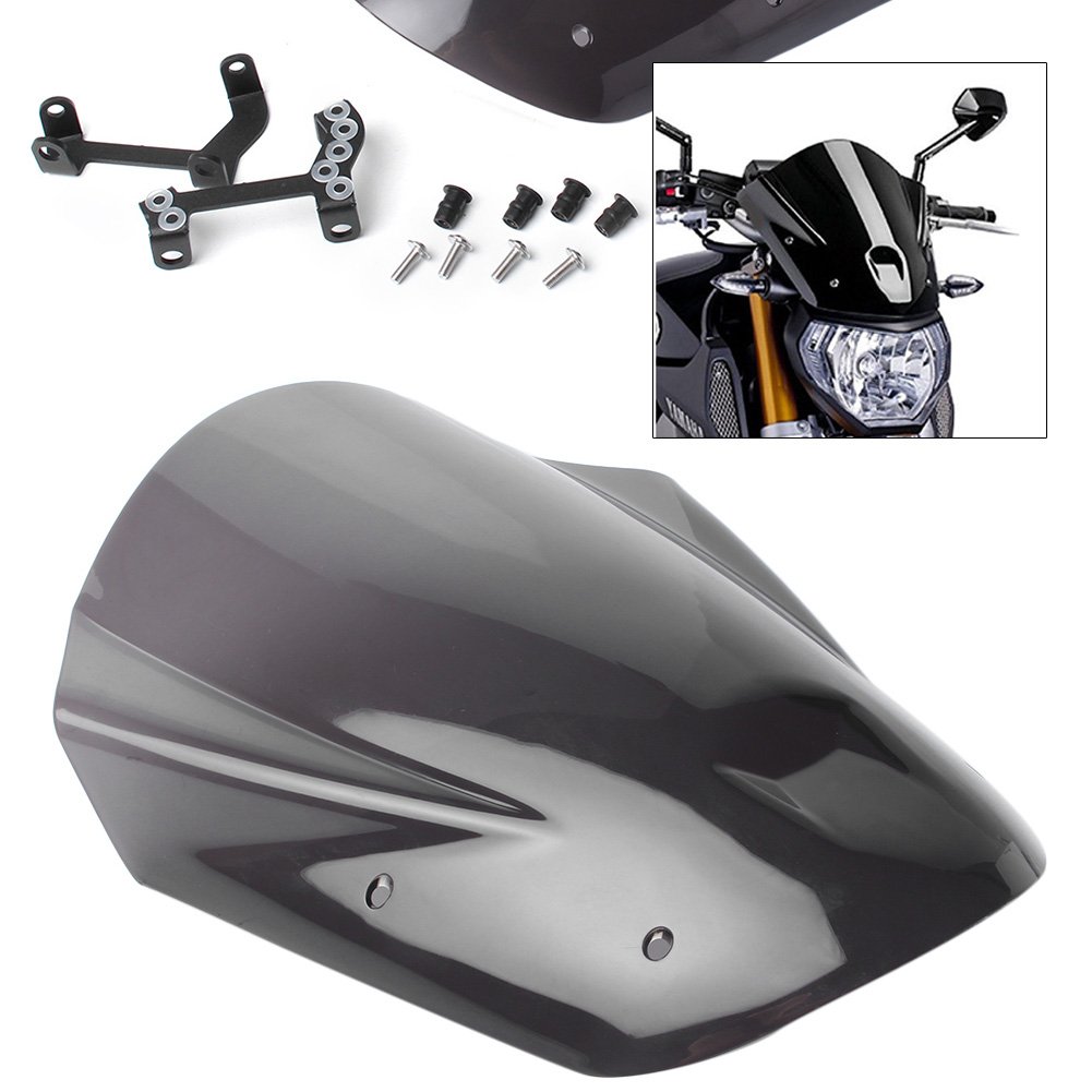樂天商城 - 2013-2016 MT-09 FZ-09向け ウィンド スクリーン メーターバイザー フロントウィンドスクリーン ウインドシールド カウル 風防 強化ABS