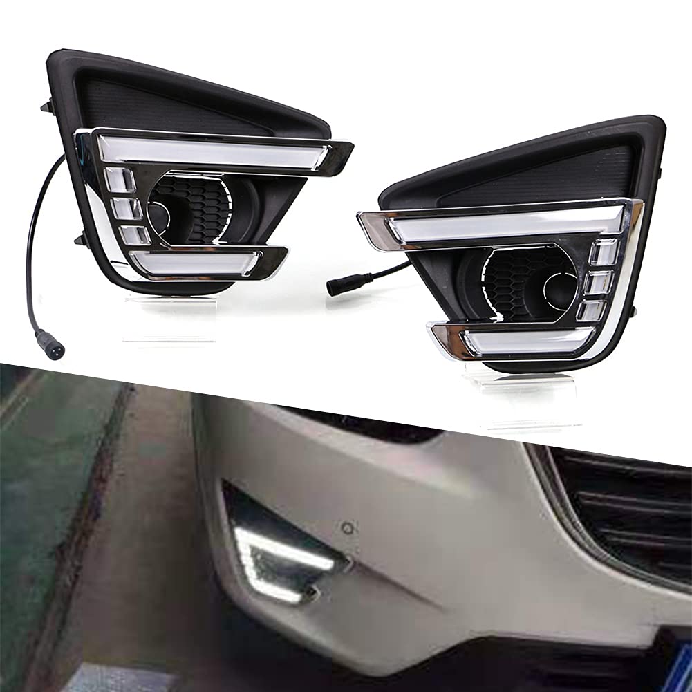 樂天商城 - 2012-2016 CX-5向け LED デイライト フォグランプ ユニット 白発光 高輝度 耐熱性 耐衝撃 防水 ガーニッシュ 交換専用