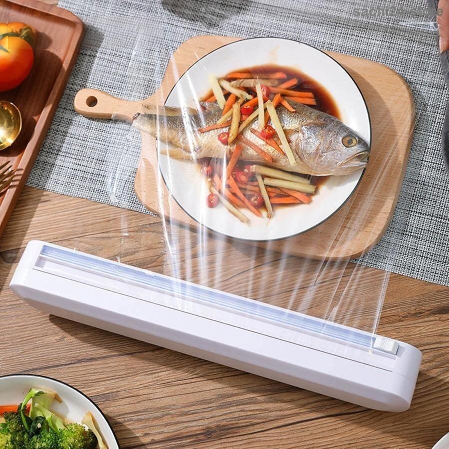 Rakuten - ラップカッター スライド 食品用ラップ ラップ ケース ラップカッターケース 食品ラップディスペンサー 再利用可能 キッチン アル 双方向切断 スライドカッター
