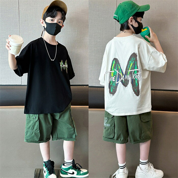 Rakuten - 子供服 セットアップ 夏 男の子 ジャージ キッズ 韓国子供服 上下セット 2点セット 半袖 Tシャツ パンツ ベビー服 男児 おしゃれ 新品 通園着 通学着