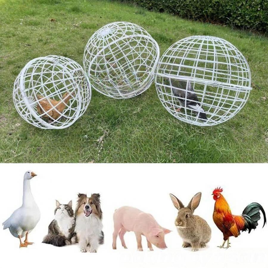Rakuten - 2025新登場 ラビットハッチチキンボールケージ 鶏舎、50cm ペットケージ ウ 丸いプラスチック鶏ケージ、ポータブル鶏小屋屋外バニーケージ、家禽用ケージ ウ ペットケージ 鶏舎、50cm