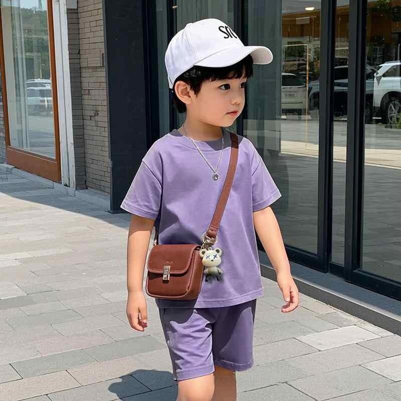 Rakuten - 子供用セットアップ キッズ 半袖短パン 2点セット 男の子 女の子 スポーツ カジュアル 普段使い 部屋着 綿95% 春夏 90cm 100cm 110cm 120cm 150 140cm 130cm