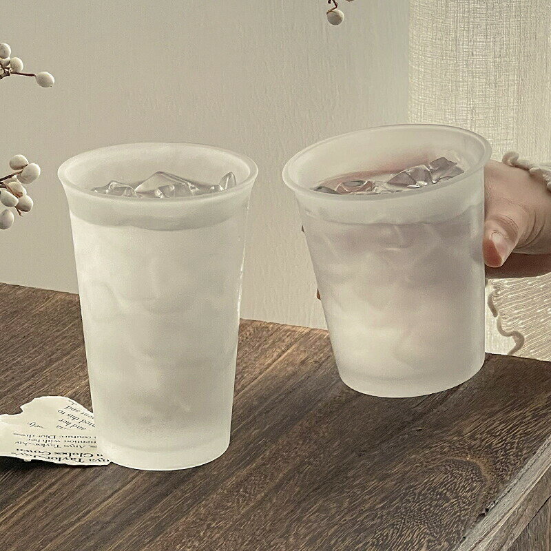 樂天商城 - INS風 反り口 すりガラスコップ 心地いい口当たり マットグラス ビールコップ デザート 曇りガラス 耐熱ガラス ティーカップ かわいい ミルク ホット つや消しコーヒーカップ おしゃれ