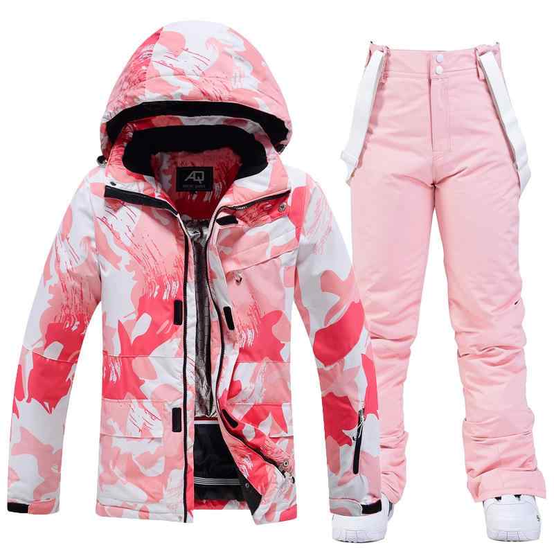 Kids Wear - スキーウェア レディース 防風 保温 アウトドア ウィンタースポーツ 冬物 上下セット スノーボード対応 迷彩柄 パンツ ジャケット