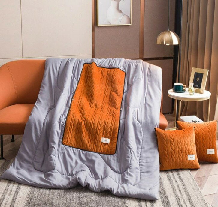 キルトケット ブランケット クッション クッションブランケット 2way ひざ掛け キルト 寝具 肌掛け 掛布団 クッションにもなる 折り畳み コンパクト 変形 枕 便利 北欧 おしゃれ 冬 収納 resolvemart1-10001494 リソルヴマート サンプル画像2