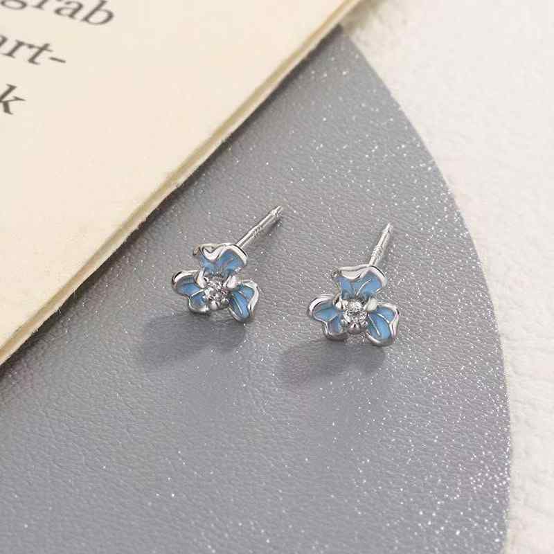 Rakuten - ピアス 女性用 シルバー アヤメ 花モチーフ ブルー ナチュラル 森ガール シンプル かわいい イヤリング 軽量 日常使い アクセサリー