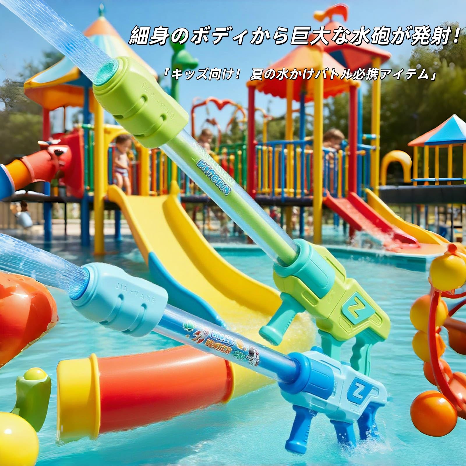 Rakuten - 水鉄砲 30連射 長距離10m 大容量貯水 ポンプ式 子供用 水遊びおもちゃ 夏のおもちゃ (ブルー)