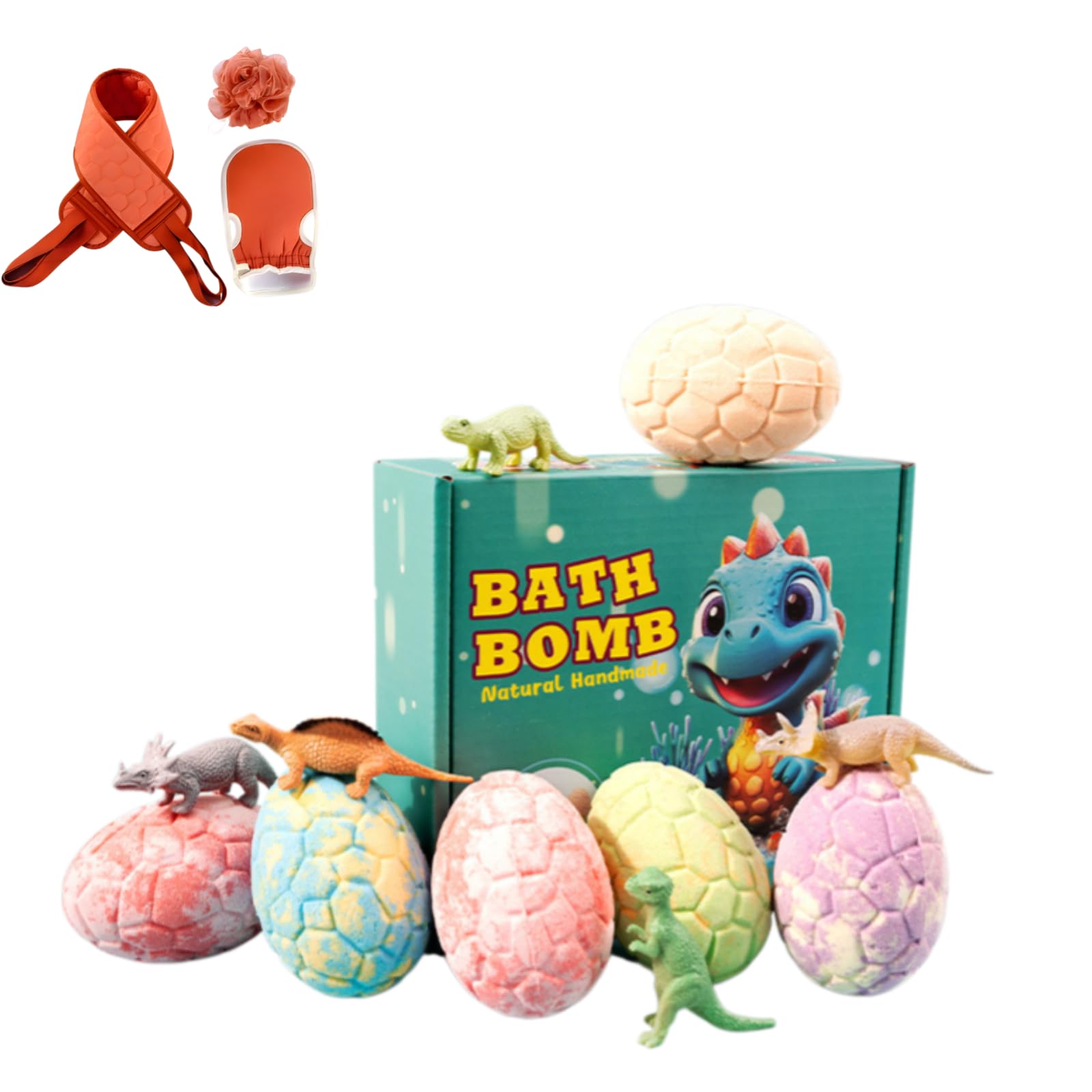 Rakuten - バスボム おもちゃ 6個セット【恐竜モデル入り】バスボム 子供 詰め合わせ 新SPA体験 海洋サプライズ 1個90g 泡風呂用 香り豊か 植物精