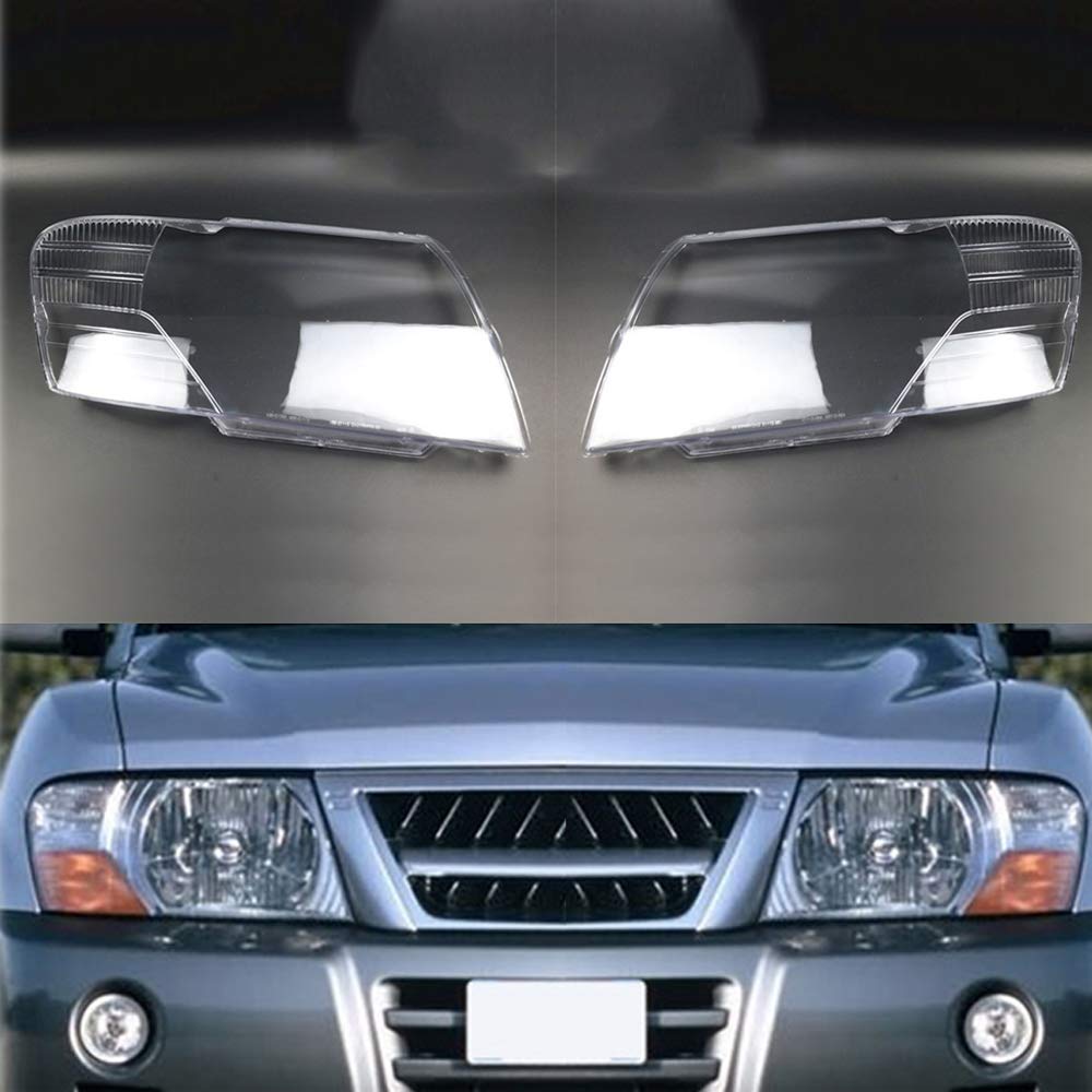 Rakuten - 適応車三菱 パジェロ V73 V75 V77 2003-2011年式 車のヘッドランプカバー フロントヘッドライトカバー 高品質透明なプラスチック素材、