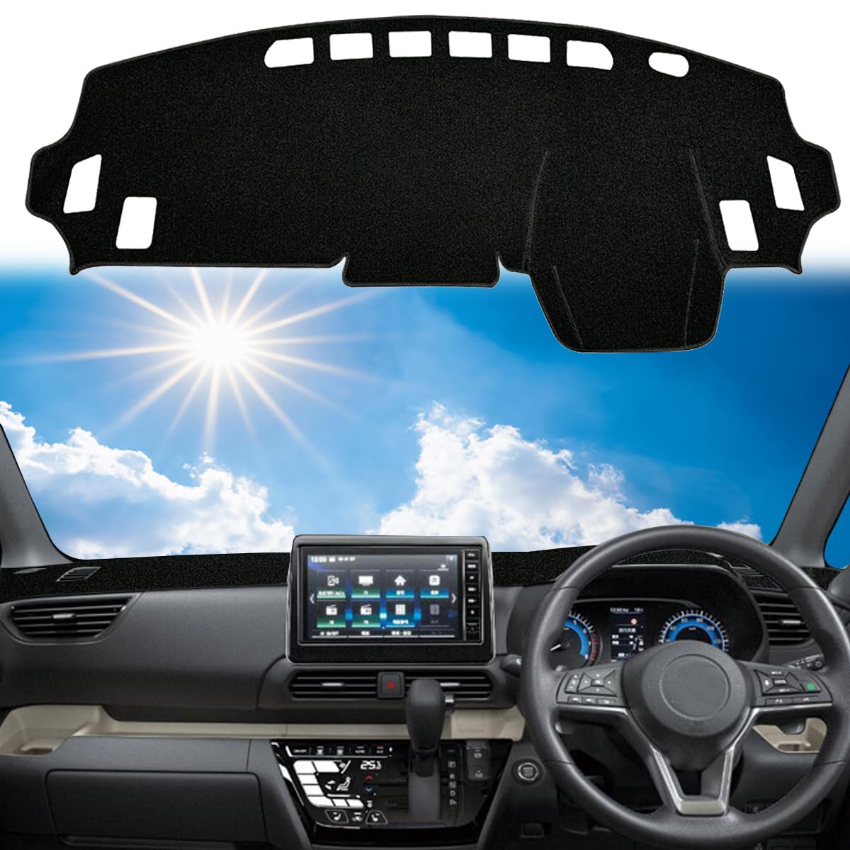 デリカミニ B3系 専用 ダッシュボードマット DELICA MINI 2023年4月-現行 B34A B35A B37A B38A型 車種専用 カーアクセサリー ポリエステ