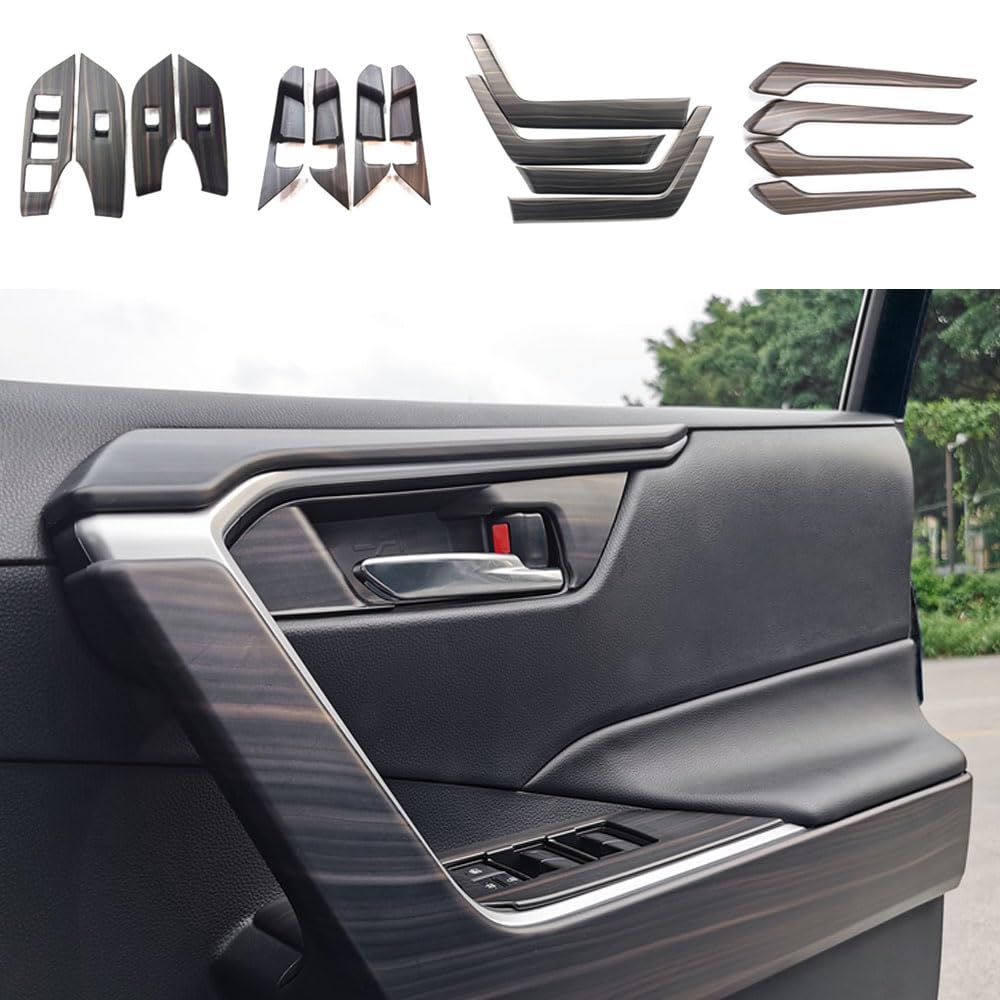 Rakuten - 新型トヨタ RAV4 五代目 TOYOTA XA50系 2019-2020 専用 インナー ドアハンドル ガーニッシュ 内装 ABS製 【マット桃の木目】
