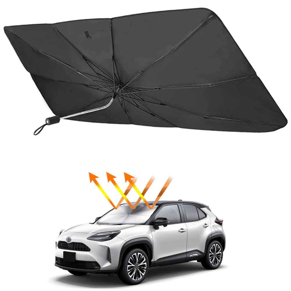 Rakuten - 2022年 トヨタ 新型 ヤリスクロス 専用 サンシェード傘 フロントガラス用 TOYOTA YARIS CROSS (2020年8月-現行) 360°回転可能 シャフ