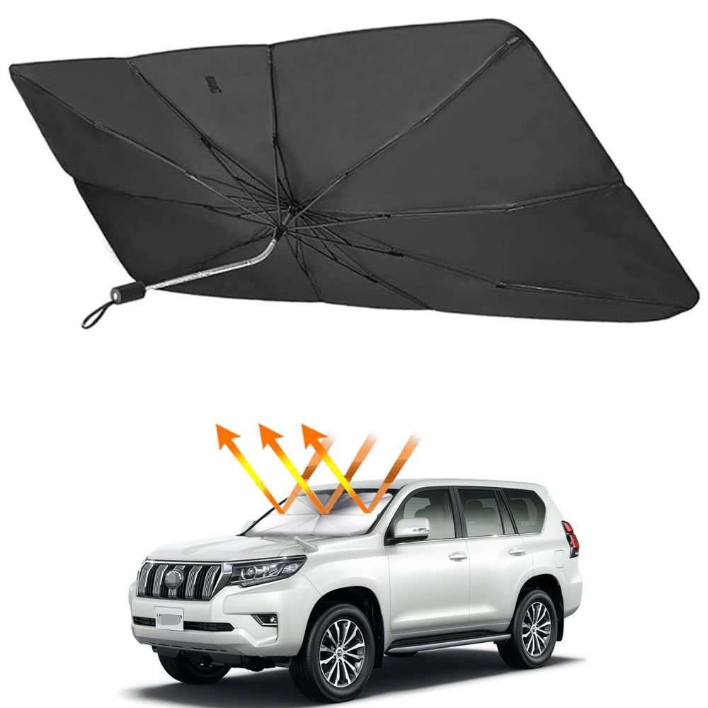 【2021 トヨタ ランドクルーザープラド 150系 専用 サンシェード傘 フロントガラス用 TOYOTA Prado（2009年9月～現行） 360°回転可能