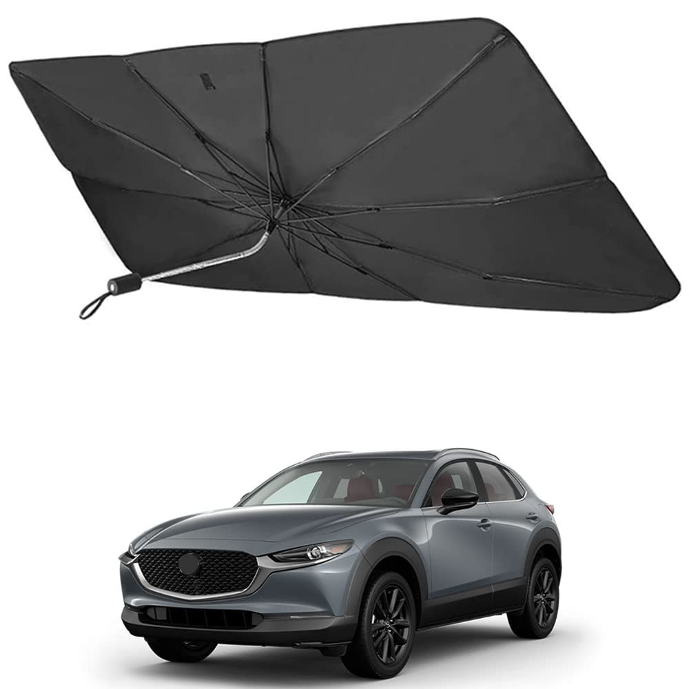 Rakuten - 2022年 マツダ CX-30 DM系 専用 サンシェード傘 フロントガラス用 Mazda CX30 DM系 (2019年10月-現行) 360°回転可能 シャフト 折りた