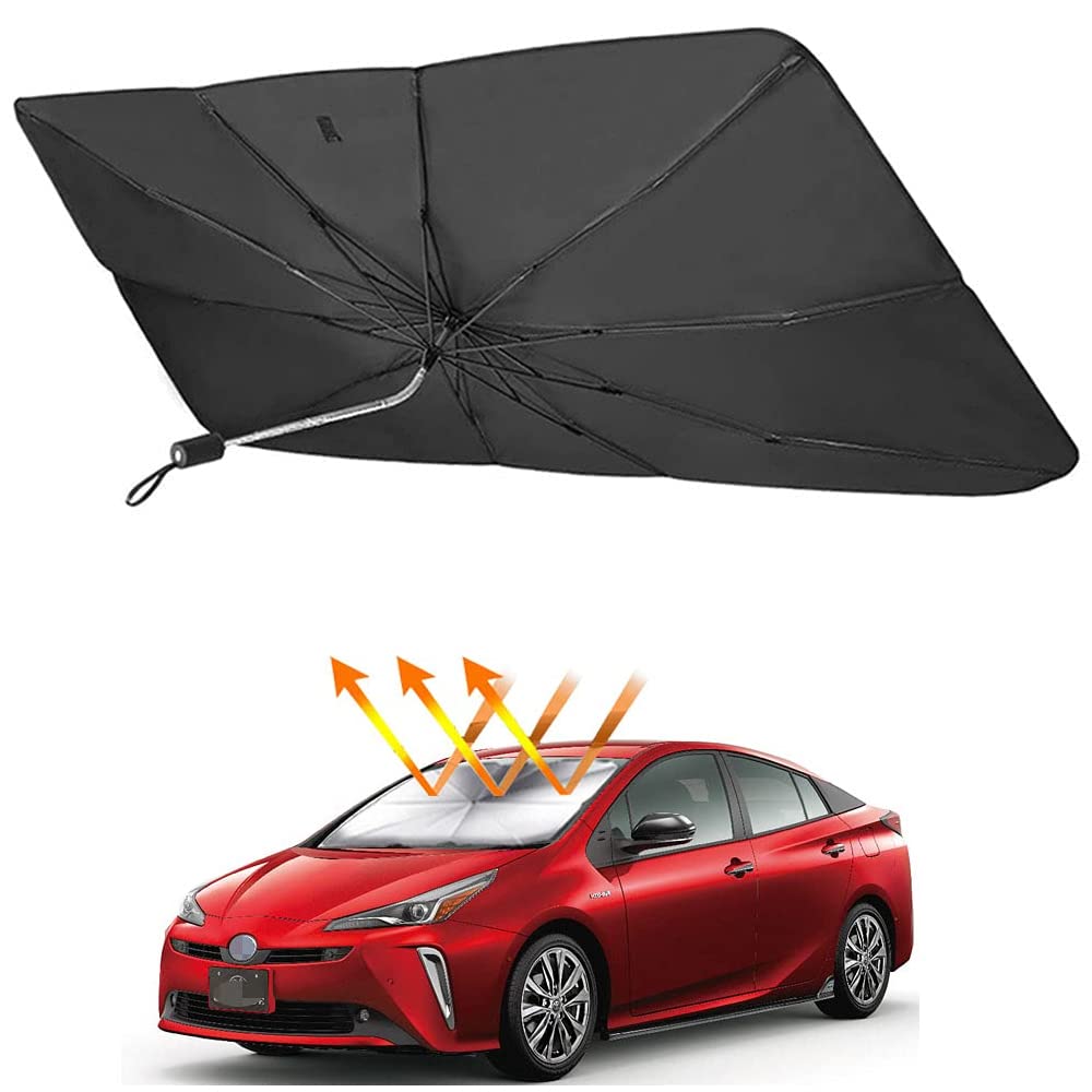 Rakuten - 【2021 トヨタ プリウス 50系 専用 サンシェード傘 フロントガラス用 TOYOTA PRIUS （2015年12月～） 360°回転可能 シャフト 折りたた