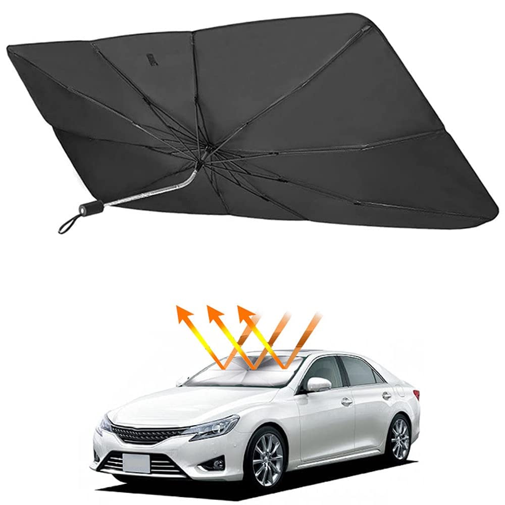 【2021 トヨタ マークX 130系 専用 サンシェード傘 フロントガラス用 TOYOTA Mark X (2009-2019) 360°回転可能 シャフト 折りたたみ式