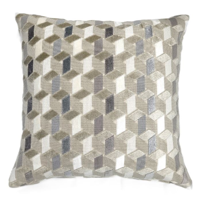 Rakuten - CUSHION0004 FLORIAN/フローリアン クッション クッションカバー 45×45cm 輸入ファブリック オランダ イギリス 幾何学模様 グレージュ グレー 起毛 スタイリッシュ モダン おしゃれ 上質 高級 Resource Decor リソースデコール