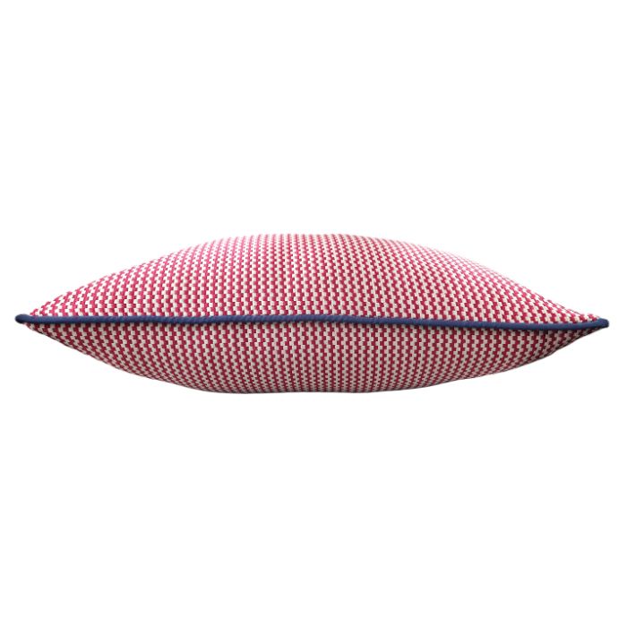 CUSHION0020 BASS MINI/バス ミニ クッション クッションカバー 25×40cm 小さめ 輸入ファブリック アメリカ 赤 レッド ストライプ 光沢 パイピング おしゃれ 上質 高級 Resource Decor リソースデコール [2]