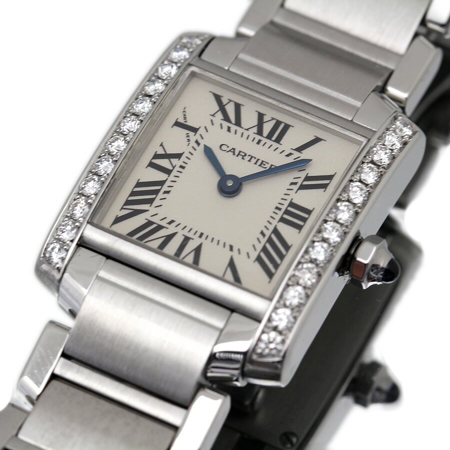 美品 カルティエ Cartier タンクフランセーズ 2384 SM アフター ダイヤ モンド レディース 腕時計【中古】2851のサムネイル