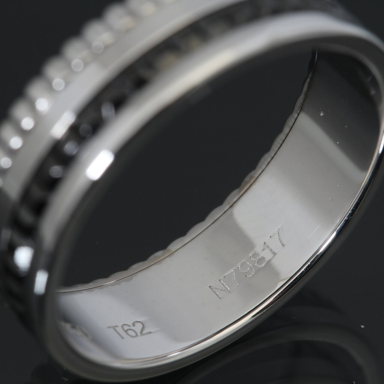 美品 ブシュロン BOUCHERON キャトル ホワイト ダイヤモンド リング スモール750 WG #62【中古】11031