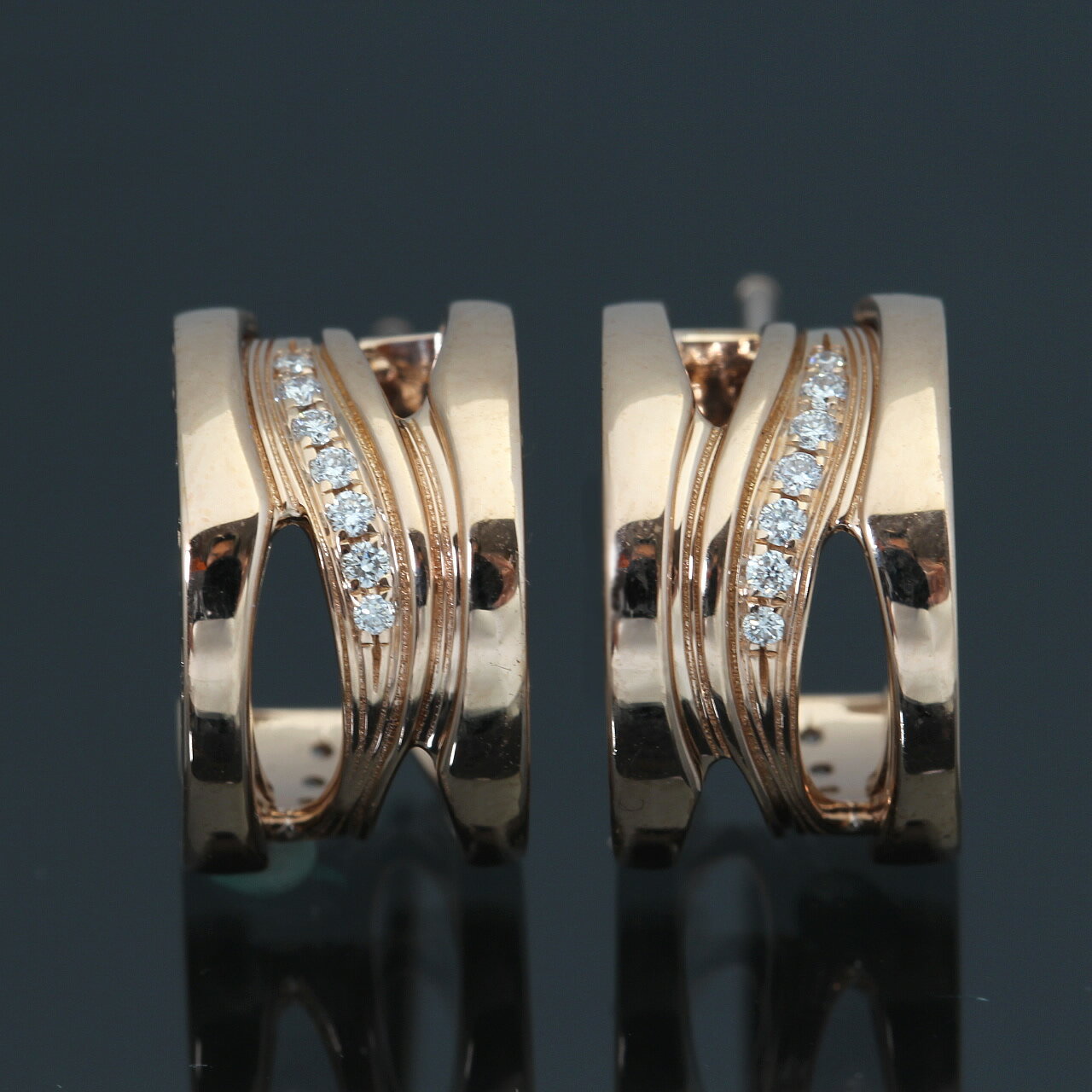 BVLGARI ブルガリ ブラック ピアス(片耳用) 750 K18 18金 ブルガリ BVLGARI ビーゼロワンピアス ピンクゴールド Au750