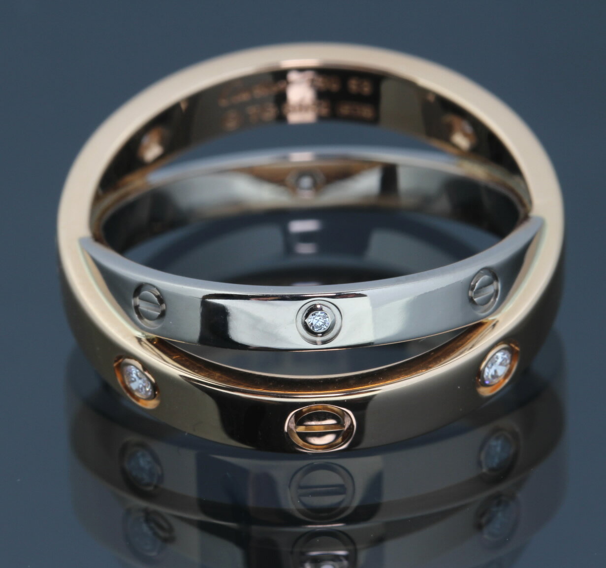 樂天商城 - 美品 カルティエ Cartier ビーラブ リング 純正ダイヤ 750 WG PG 約13号 ♯53 正規品【中古】11364