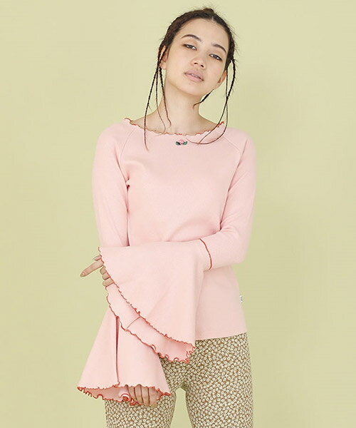 【Little sunny bite(リトルサニーバイト)】RIB BELL SLEEVE LONG TOP カットソー(LSB-LTOP-135L)