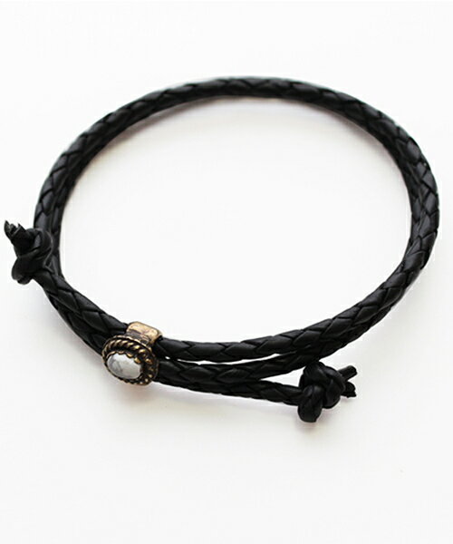 楽天CAMBIO【VIVIFY（ビビファイ）】【予約販売ご注文から1ヶ月後出荷】Old Native Style Stone Setting Round Braid Bracelet ブレスレット（VFB-113BK）