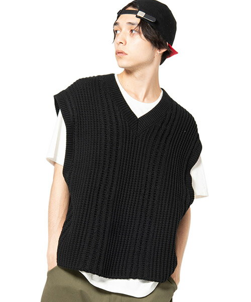 【glamb(グラム)】Oversize knit vest -オーバーサイズニットベスト(GB0120-KNT09)