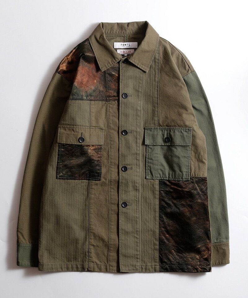 【FDMTL(ファンダメンタル)】【予約販売2月下旬〜3月上旬入荷】PATCHWORK SHIRT JACKET RINSE シャツ ジャケット(FA21-TP14B)