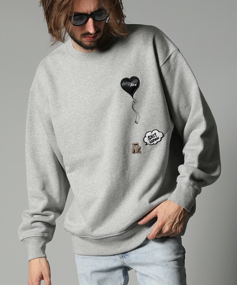 【STUD MUFFIN(スタッドマフィン)】12ozヘビーウエイト裏毛 バルーン＆サガラパッチ スエットシャツ(124-02401)のサムネイル
