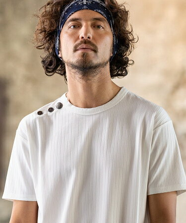 【FACTOTUM(ファクトタム)】Needle Pulling Fraise Deformed Henry Neck Cut sew カットソー(FTM-221-028)のサムネイル