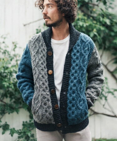 【CAMBIO(カンビオ)】【HIMALAYAN CLIMBERS HAND-KNIT別注】手編みクレイジー配色カーディガン(CAHCK-F32)のサムネイル