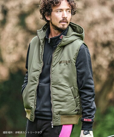 【felkod(フィルコッド)】【予約販売11月中旬〜下旬入荷】High Neck Hooded MA-1 Type Vest ベスト(F22F240)