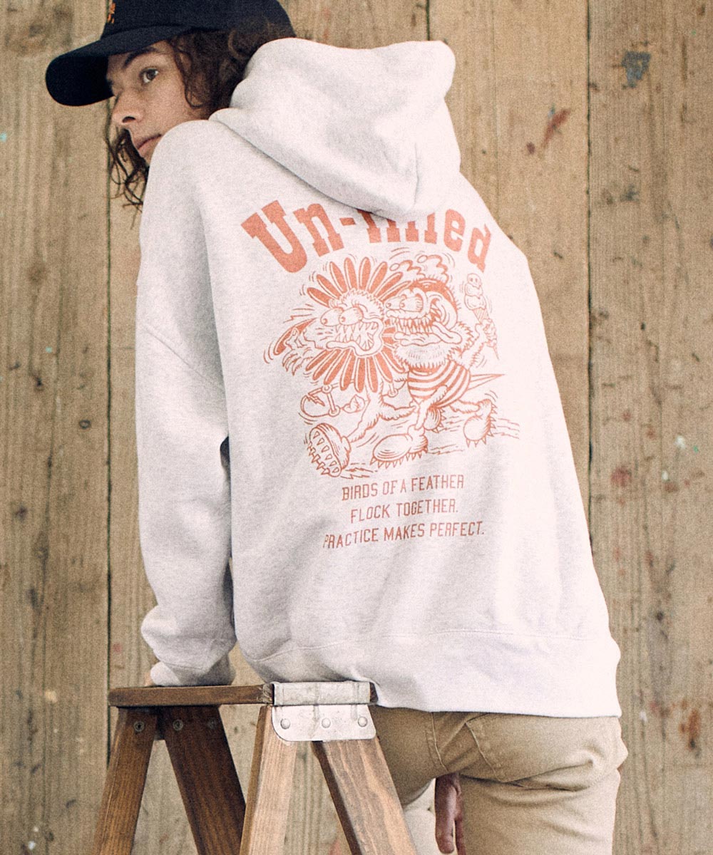 樂天商城 - 【un-filled(アンフィルド)】RF Gerbera Men printed Hoodie プルパーカー(SDUF-063)