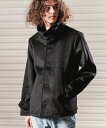 yCAMBIO(JrI)z Short Length Stand Collar Melton Jacket WPbg(GM-222-003)