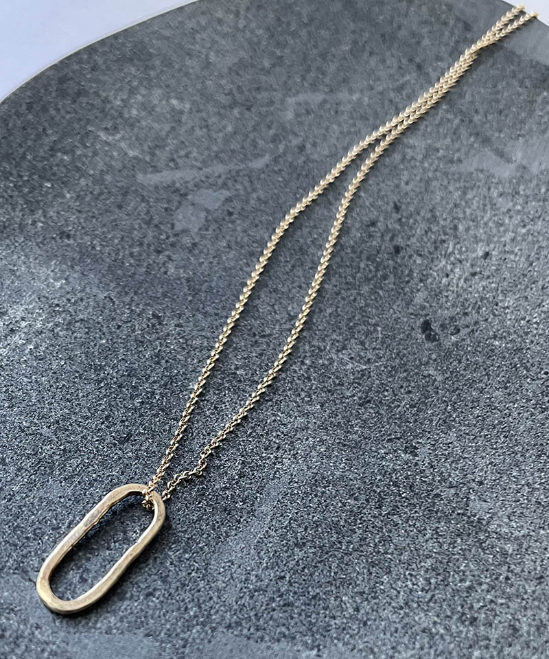 【VIVIFY(ビビファイ)】【予約販売ご注文から1ヶ月後出荷】K10 Hammered Rectangle Top Necklace ネックレス(VFNL-006)