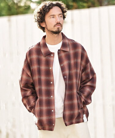 【CAMBIO(カンビオ)】Cotton Linen Ombre Check Coach Jacket ジャケット(PF-231-006)