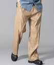 yMROLIVE(~X^[I[u)zLINEN & RAYON STRETCH CLOTH -2 TUCK WIDE EASY PANTS C[W[pc(M232104)