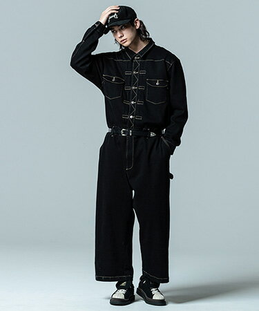 【glamb(グラム)】Oversized Denim All in One オーバーサイズデニムオールインワン(GB0323-P01)