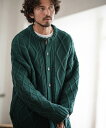 yMagine(}[W)zDIAMOND CABLE CREW NECK KNIT CARDIGAN J[fBK(MGN-232-001)