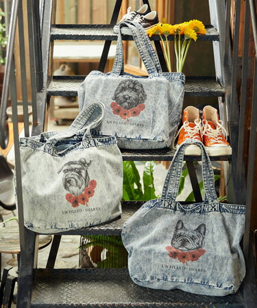 yun-filled(AtBh)zGERBERA DOG DENIM TOTE g[gobO(SDUF-2303)