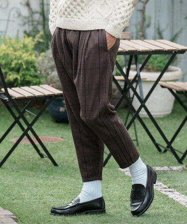 CAMBIO(ӥ)Back Brushed Shaggy Fleece Check Pants ѥ(A11223cmb)