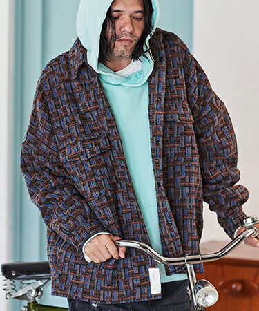 【ADAM PATEK(アダムパテック)】tweed check looose shirt シャツ(AP2325014)