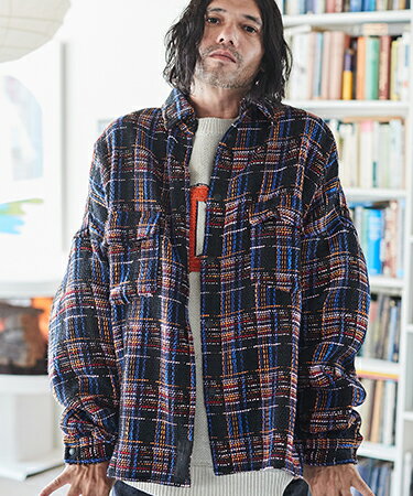 【ADAM PATEK(アダムパテック)】tweed check looose shirt シャツ(AP2325014)